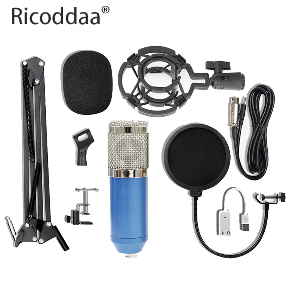 

Condenser 3.5mm Wired Professional Studio Microphone Vocal Recording KTV Karaoke Microphone Mic Stand For Computer