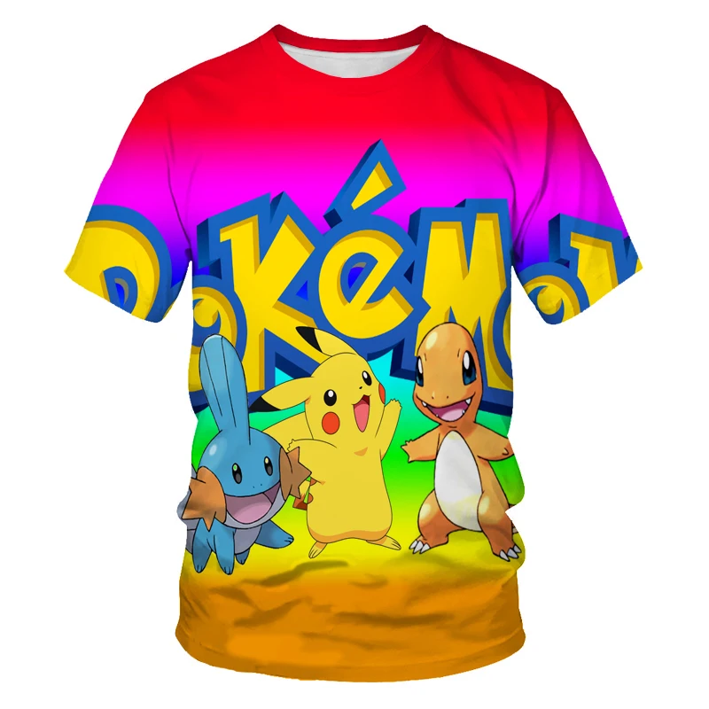 Футболка с 3D-принтом аниме для мужчин и женщин милая пика свободная повседневная