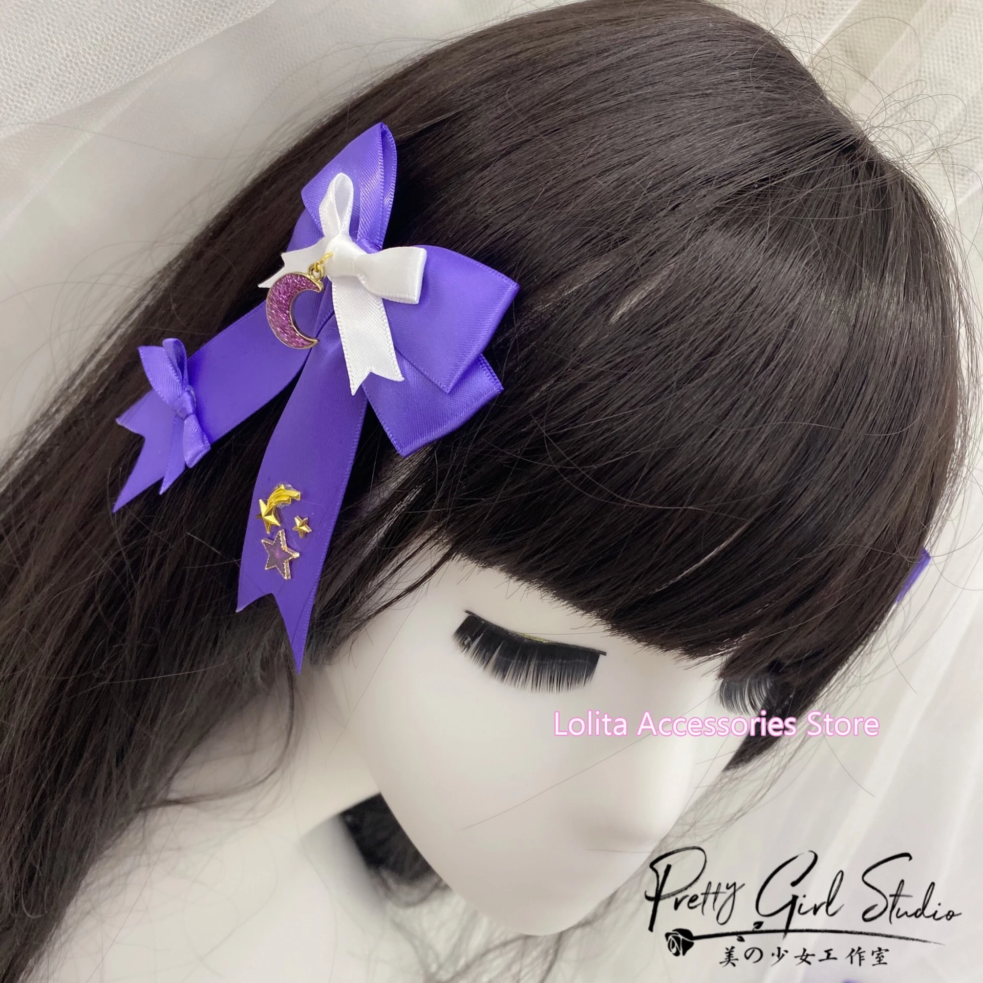 Пурпурная заколка для волос в стиле &quotЛолита&quot KC Song of Cloud Sea AP White Милая женская