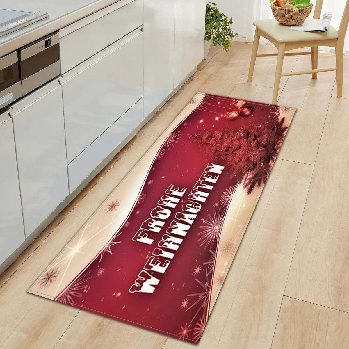 Zeegle Flannel Christmas Floor Mat Long Kitchen Water Absorption Carpet Living Room Foot Rug Home Decoration Hallway Doormat | Дом и сад