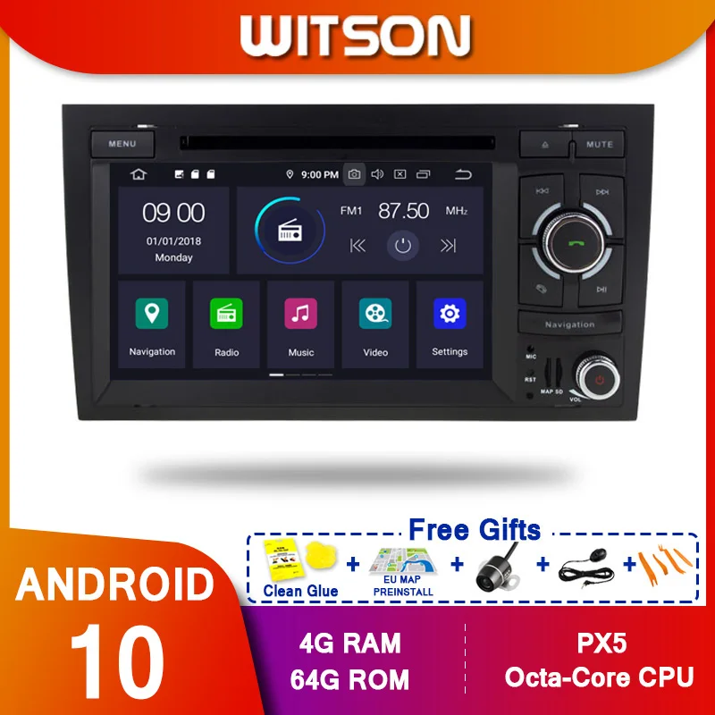 WITSON Android 10 0 Octa core PX5 автомобильный Dvd GPS плеер для AUDI A4/S4/RS4 (2002-2008) IPS 4 ГБ ОЗУ 64 Гб ПЗУ