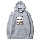 Пуловер женскиймужской с капюшоном и принтом панды, в стиле хип-хоп