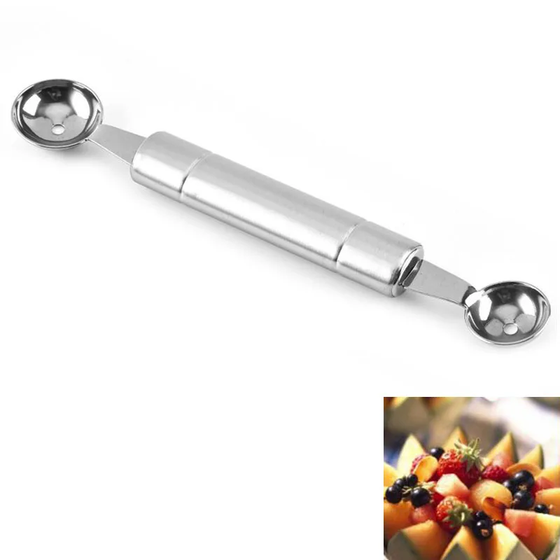 

1pcs Fruit Ball Spoon multi-function Stainless Steel Double-headed fruit Scooper Used for Diy Fruit Ice Cream Decoration Plate