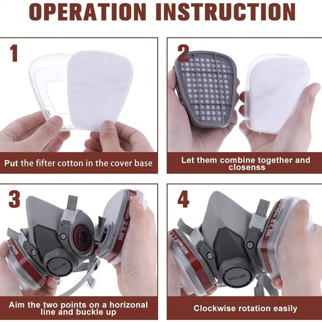 Противопылевая маска с фильтром защитные очки респиратор для химической