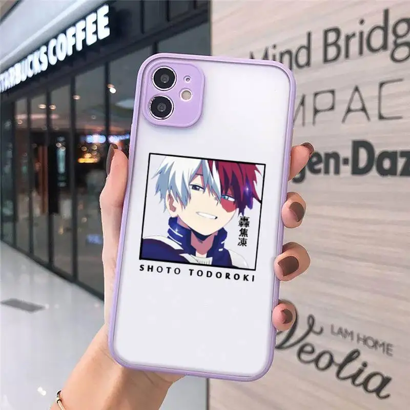 

Hot Japanese Anime My Hero Academia Phone Case matte transparent For iphone 7 8 11 12 plus mini x xs xr pro max cover