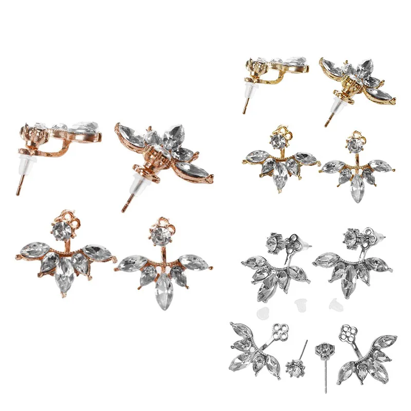 1 Пара Модная серьга с большими кристаллами и розовыми ушками ювелирные изделия