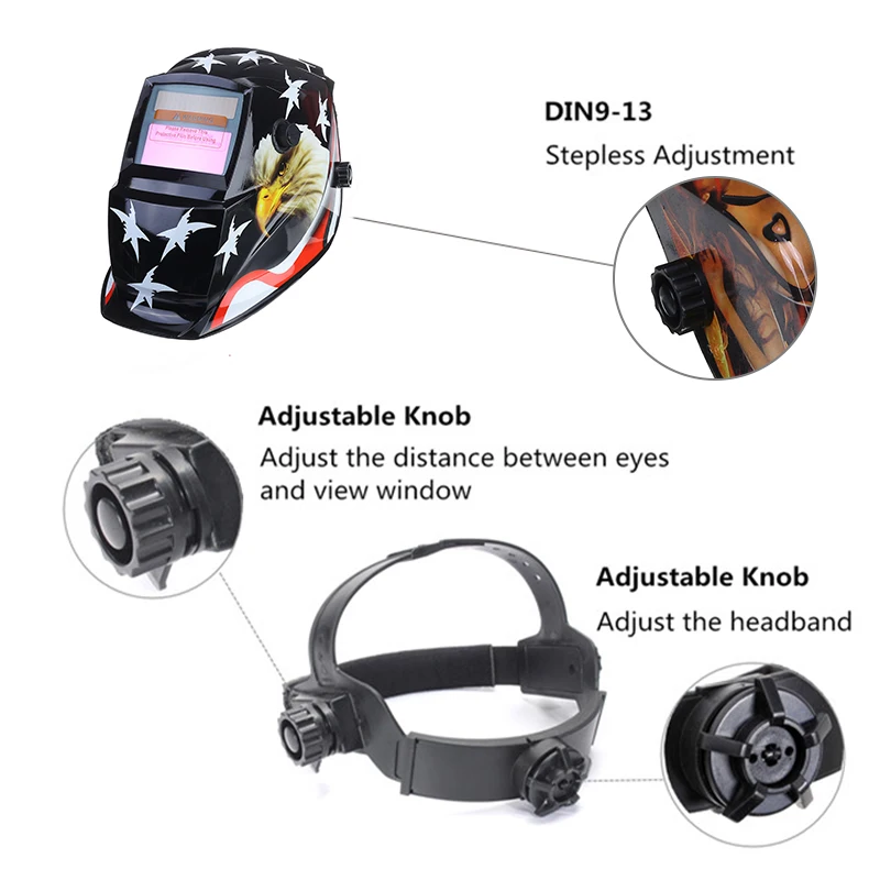Rango ajustable Solar automático de oscurecimiento MIG MMA TIG, máscara de soldadura eléctrica con Sensor de arco, lente de soldadura para casco para máquina de soldar