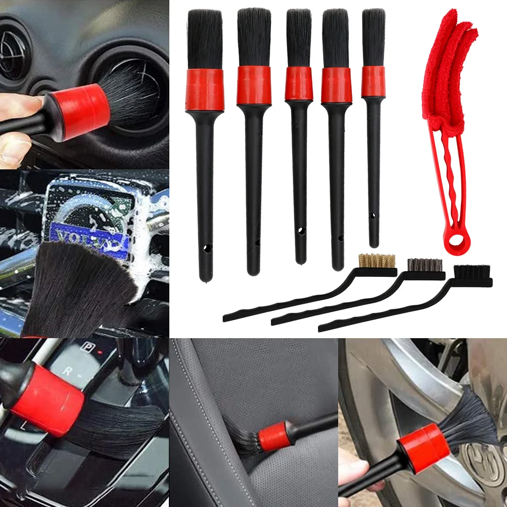 

Car Cleaning Brushes Power Scrubber Drill Brush Car Detailing Brush Set 9pcs Cleaning Dirt Dust Clean Tools