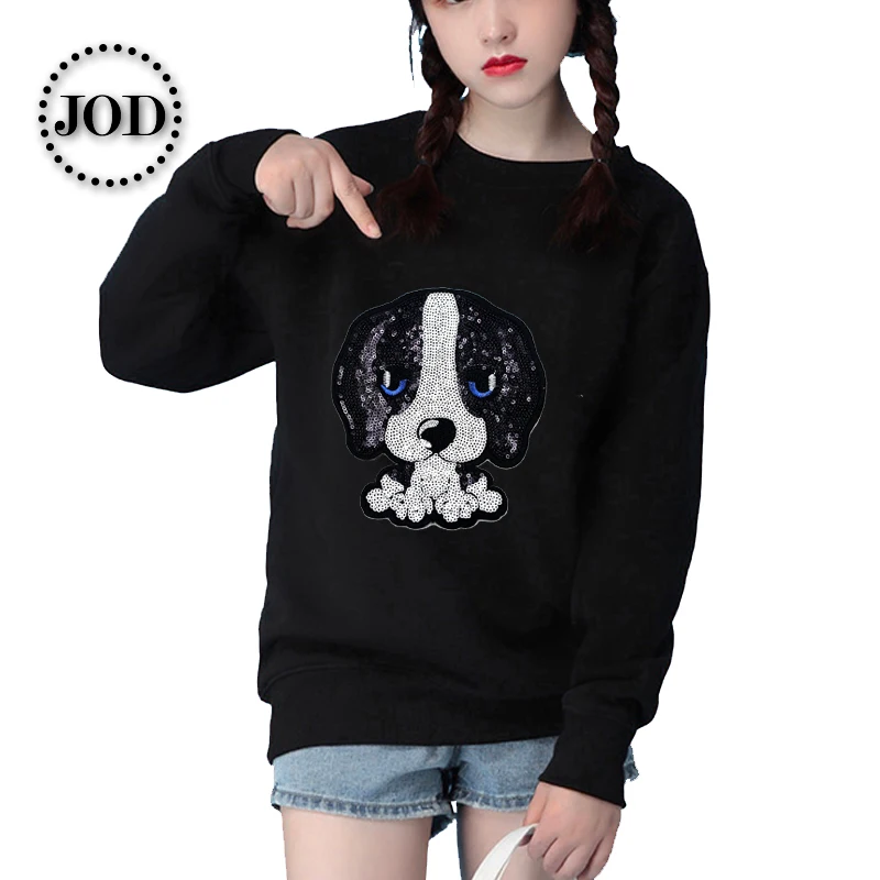 Собака вышитые большой патч железа на блесток патчи для одежды значки аппликации