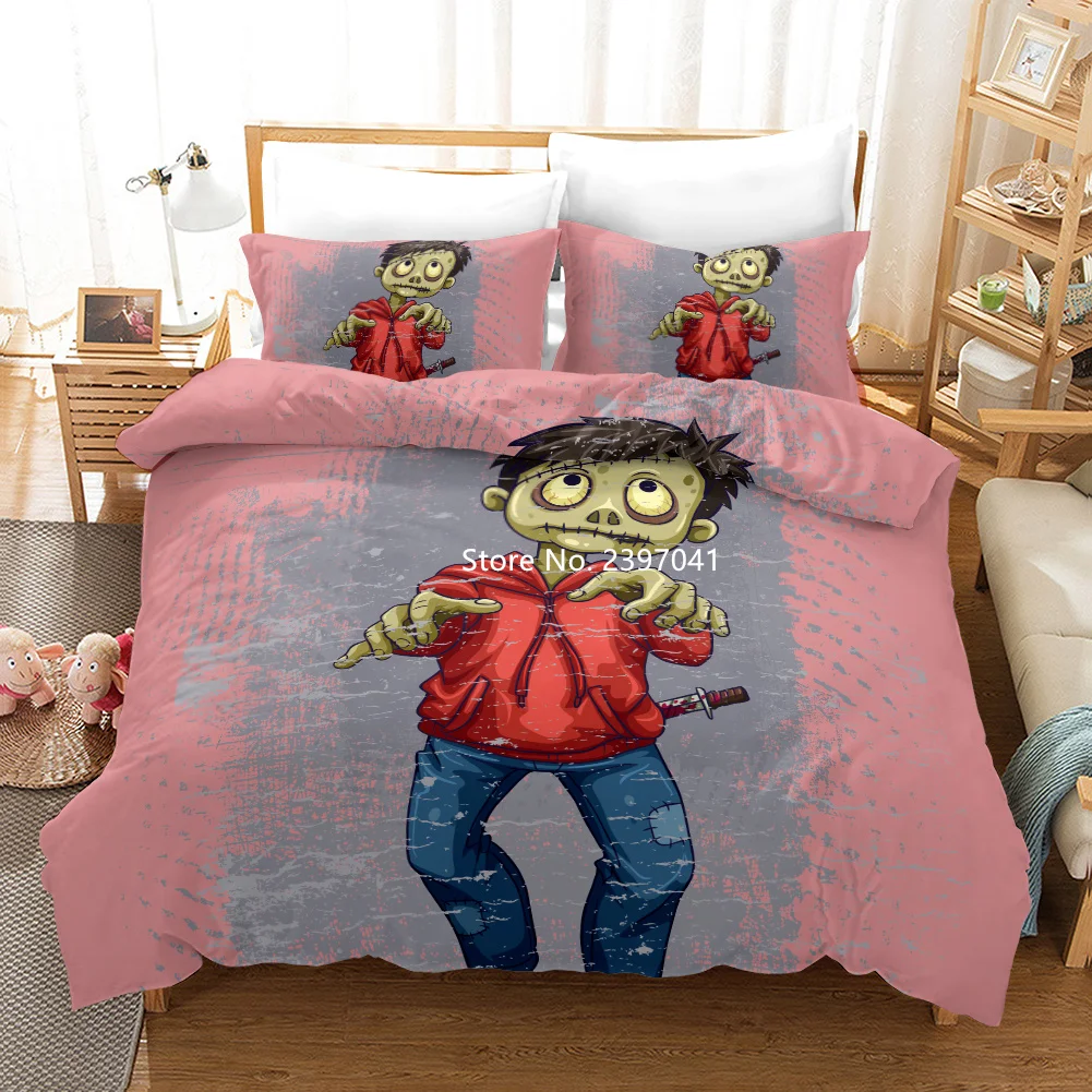 

3D-printed Happy Cartoon Characters Pink Purple Super Cool Picture Case Personality Print Nice Bed Bed Cover Pillowcase Boy Hot