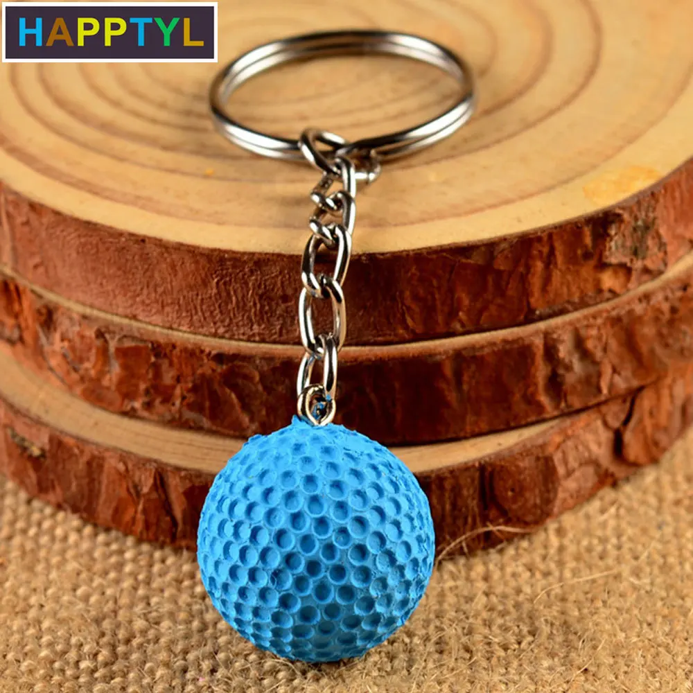 HAPPTYL 1 шт 3D Вращающийся брелок для ключей Баскетбол/Футбол/брелок гольф Кольца