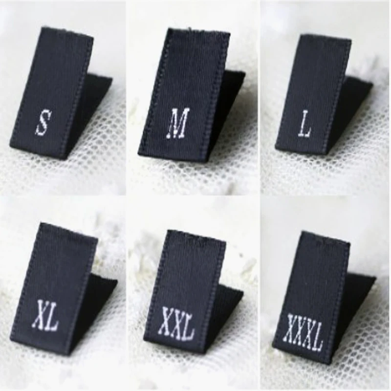 Новинка 100 шт./лот ярлыки размера одежды с принтом (1 2*3.) см/коробка) вырезанными и