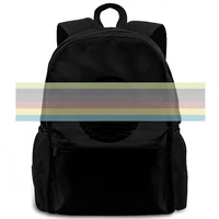 authentic interpol band wood logo slim fit women men backpack laptop travel school adult student