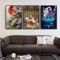 canvas painting japan anime princess mononoke posters and prints wall art pictures for living room cuadros home decoration