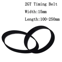 2pcsset 2gt timing belt customization closed loop gt2 timing belt width 15mm length 100 250mm 3d printer toothed conveyor belt
