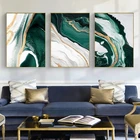 Зеленое Мраморное полотно, абстрактная картина, постер с чернилами, художественные обои, Крафтовая печать, картина, украшение для дома, гостиной
