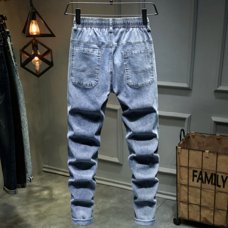 Plus Size 10XL 9XL 8XL 7XL XXXXXL  Sexy Stretch Ripped Jeans Men Elastic  Jean Small Feet  Fashion Street Male Denim Trousers