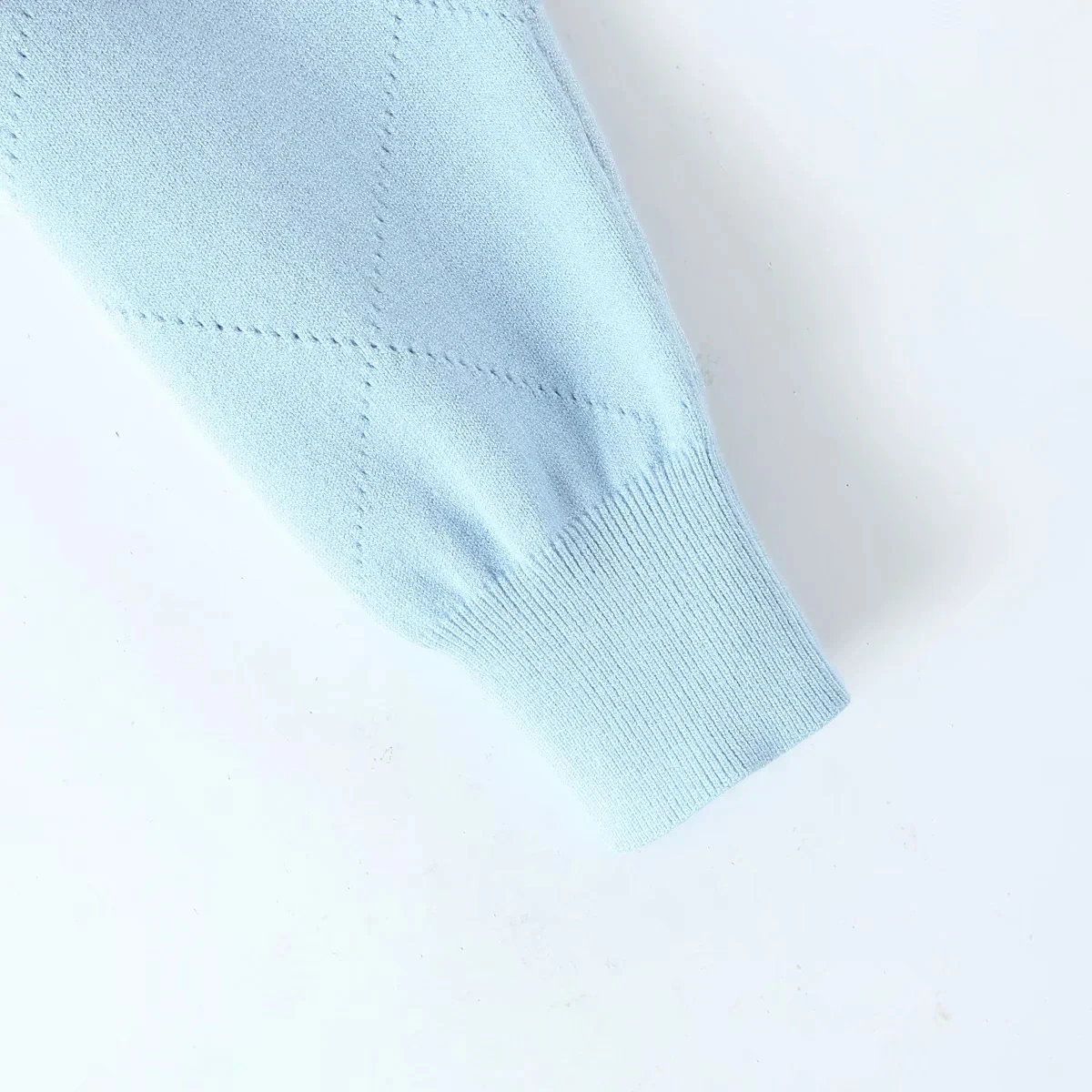 

2021 Blue short knit cardigan Fall long sleeve top woman sweaters women vintage round neck slim korean knitted cropped cardigan