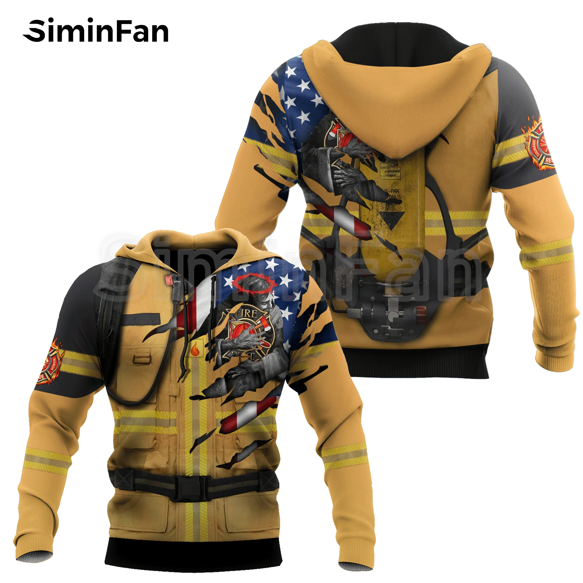 

USA Firefighter Fireman Cosplay Mens 3D Print Hoodies Unisex Casual Sweatshirts Harajuku Pullover Women Tracksuit Coat Jacket 01