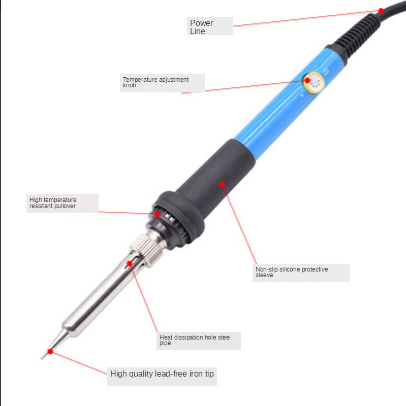 

60W electric soldering iron adjustable temperature 110V 220V electric soldering iron tip repair and repair tool kit