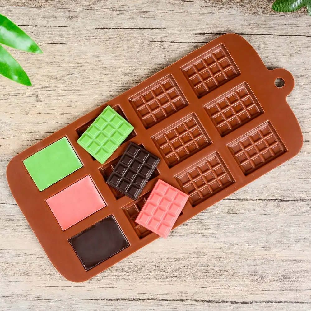 

New Silicone Chocolate Mold 12 Waffle Baking Tools Non-Stick Silicone Cake Mould Jelly Candy 3D DIY Molds Kitchen Accessories