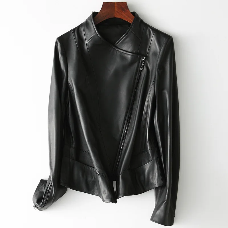 Leather Genuine Spring Natural Jacket Women Fashion Streetwear 100% Real Leather Coat Female Moto Sheepskin Coats Jackets 226A