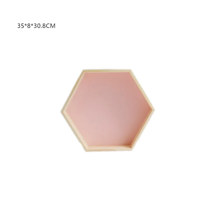 Large hexagon Ins розовая серия, деревянная полка, украшение для детской спальни, детской комнаты, Декор, милые Креативные копилки для девочек - Цвет: Large hexagon