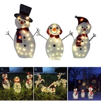 xmas supply christmas scene decoration cute glowing snowman elk statue creative christmas party decoration home garden courtyard