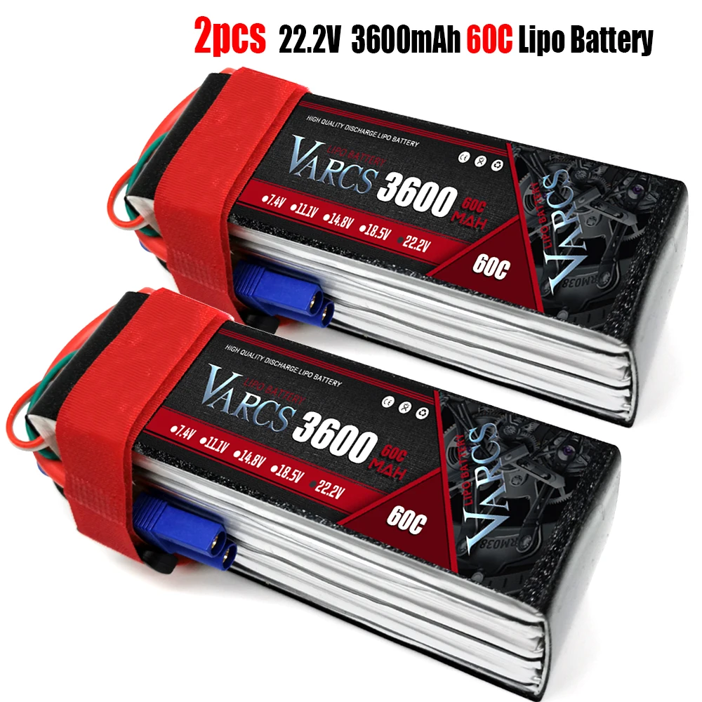 

2PCS VARCS Lipo Batteries 2S 7.4V 11.1V 14.8V 22.2V 3600mAh 60C/120C for RC Car Off-Road Buggy Truck Boats salash Drone Parts