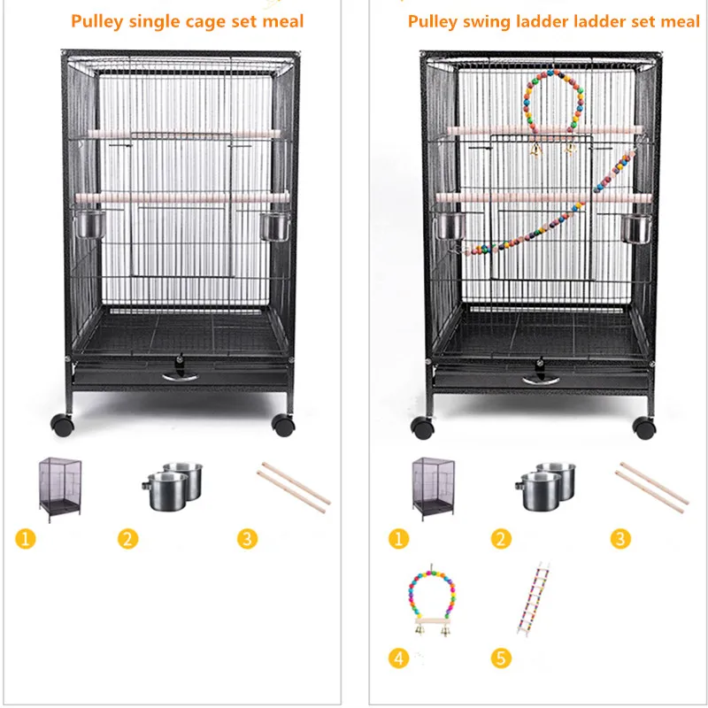 Set Parrot Cage Luxury Large Bird Starling Metal Peony Wren Breeding Nest Iron Pigeon | Дом и сад