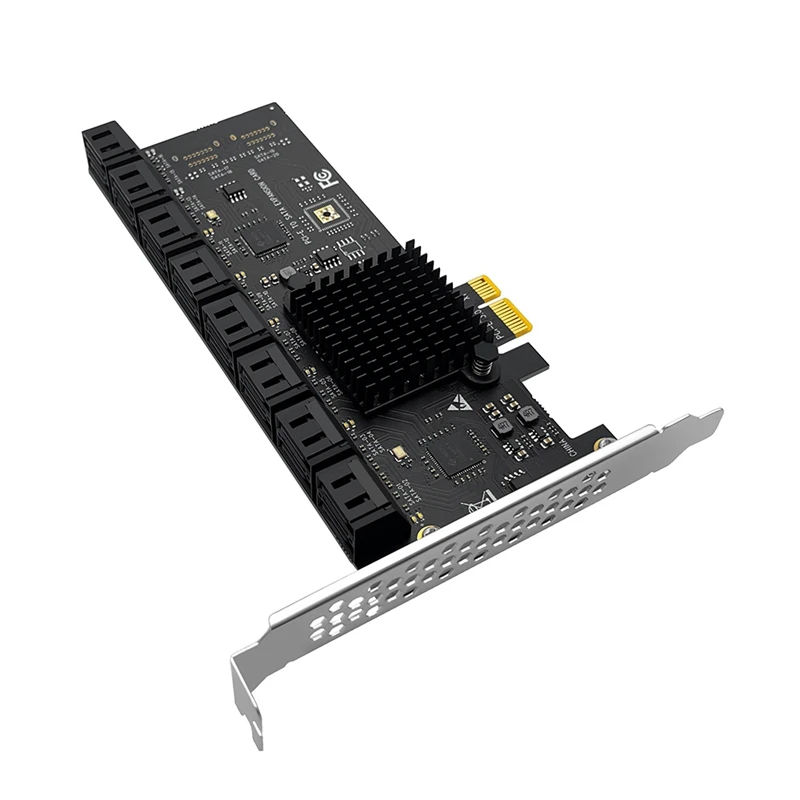 

Адаптер SATA PCIe, 16 портов SATA III на PCI Express X1, контроллер, плата расширения PCIe на SATA III, конвертер для майнинга