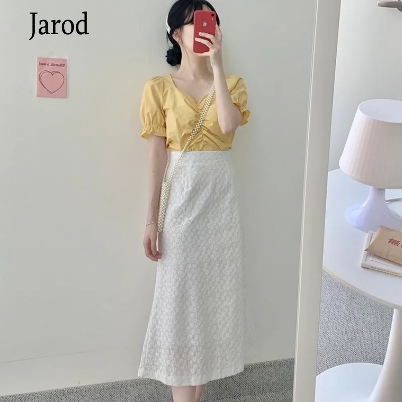 Женский комплект из двух предметов однотонная блузка с v образным вырезом и