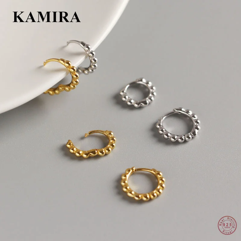 

Серьги-кольца женские из серебра 925 пробы, с бусинами, украшения для влюбленных