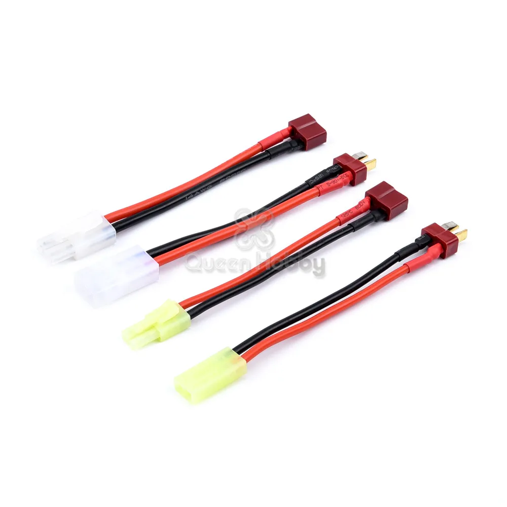 Queen Hobby 8 см Т образный разъем Мама/папа к Tamiya папа/Мини 14AWG провод Запчасти для