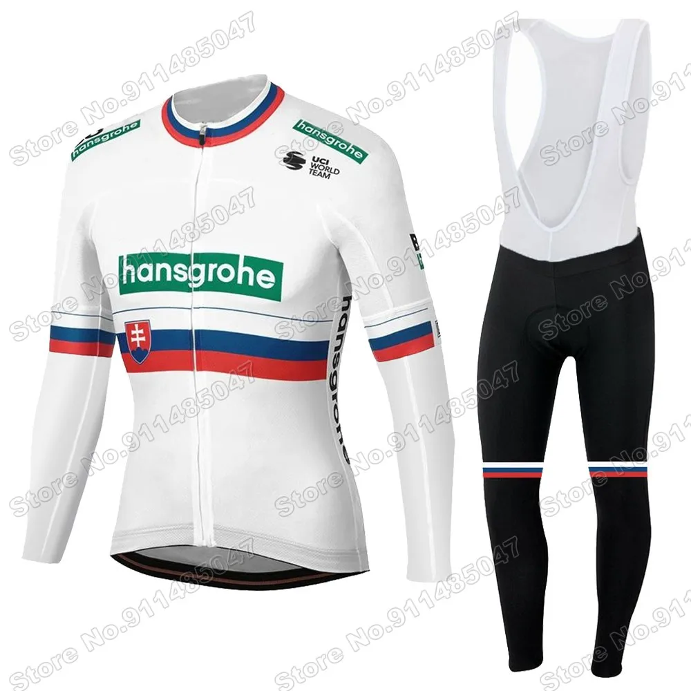

Boraful Hansgrohe 2021 Team Maillot Cycling Jersey Set Champion Clothing Suit Mens Long Sleeve MTB Bike Road Pants Bib Ropa