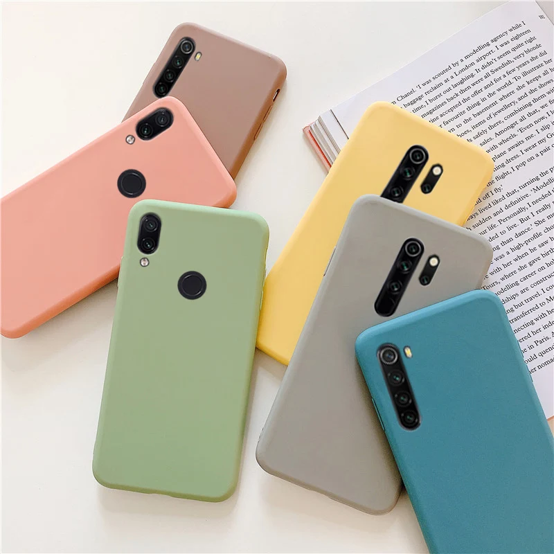 Мягкий ТПУ чехол для xiaomi redmi note 8 7 note8 pro 8a 7a 8T цветной Матовый ультратонкий силиконовый чехол на заднюю панель для xiomi redmi note 8