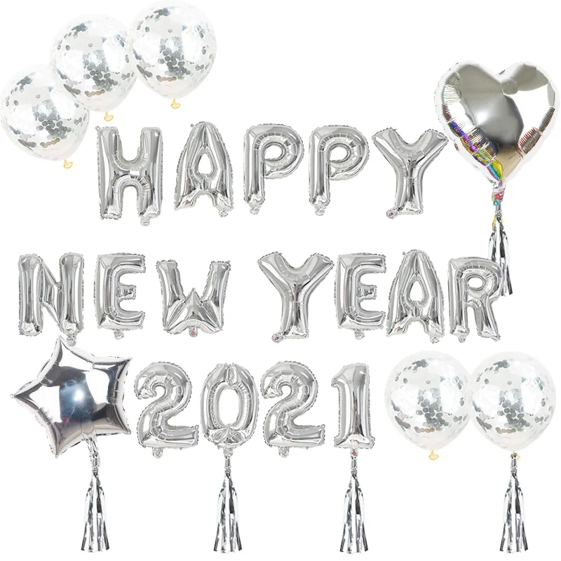 

16/32inch Hayyy New Year Gold Silver Rose Gold Foil Balloon Set Home Christmas New Year Eve Party Decor 2021 Navidad Supplies