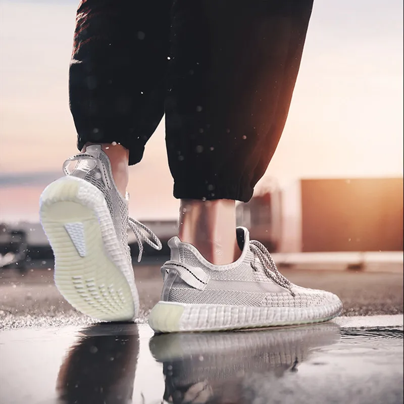 

Women/Men Leisure Sports Shoes Non-Slip EVA Soft Sole Running Coconut Shoes Couple Sweat Absorption Ventilation Knitting Shoes
