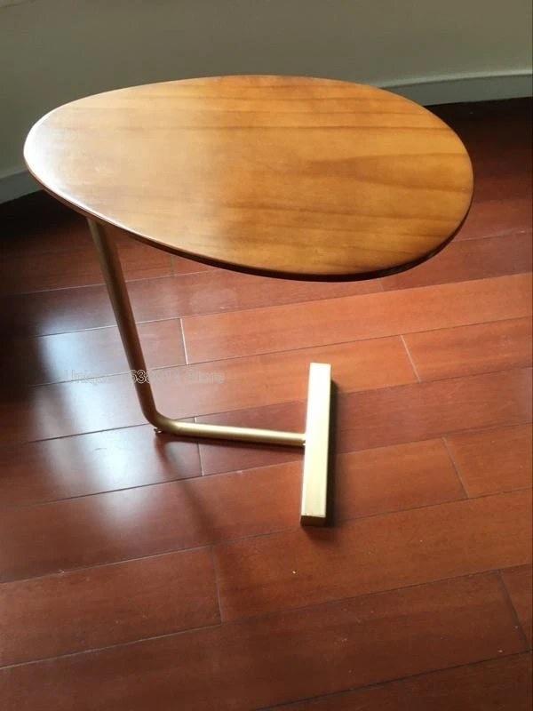 Креативный Овальный маленький прикроватный столик передвижной деревянный диван