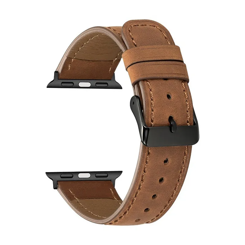 2019 коричневый кожаный ремешок для часов Iwatch 38 мм 44 VIOTOO из натуральной кожи Appl