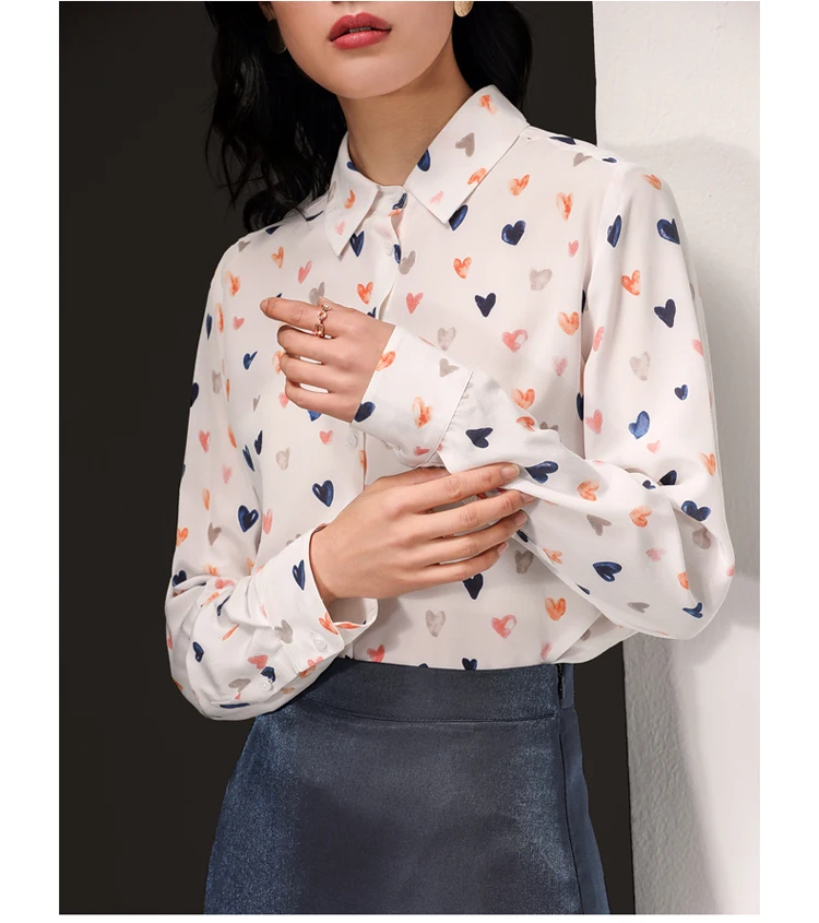 

Half Meter White Bottom With Love Heart Print Chiffon Fabric For Dress Shirt Lady's Garment Sewing Material T1420