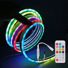 RGB WS2812B светодиодная неоновая световая вывеска DC5V 60 светодисветодиодный sm Водонепроницаемая полноцветная гибкая лента из силикагеля световая лента с дистанционным управлением