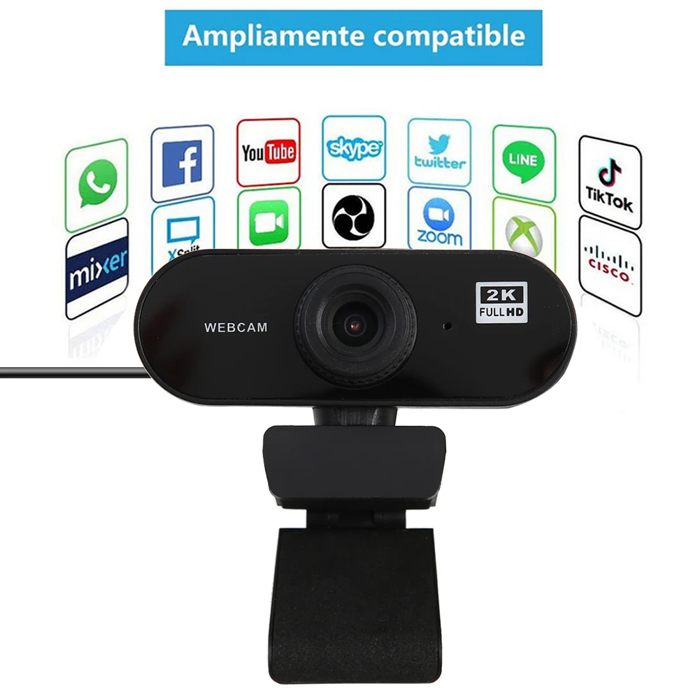 

USB Driver Free Plug N Play Web Camera 2K HD Webcam with Mic for Smart TV PC Widescreen Video Work Home Accessories