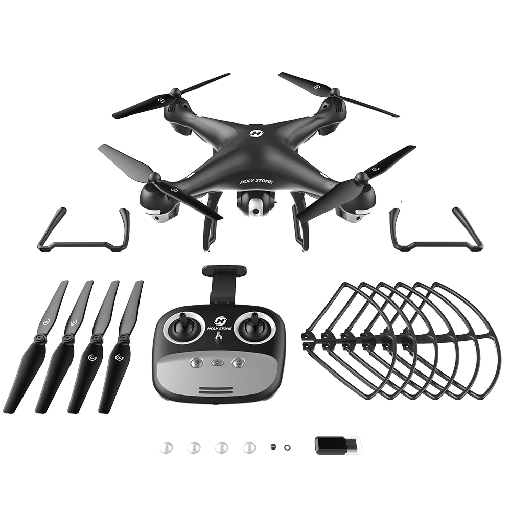 Black Holy Stone HS100 gps Дроны с 1080P HD камерой FPV Wifi Дрон gps RC Квадрокоптер 120 ° FOV широкоугольный Радиоуправляемый вертолет Квадрокоптер - Цвет: Black