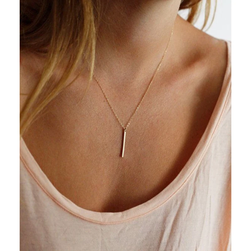 Модные ювелирные изделия тонкое квадратное ожерелье золотой серебряный кулон