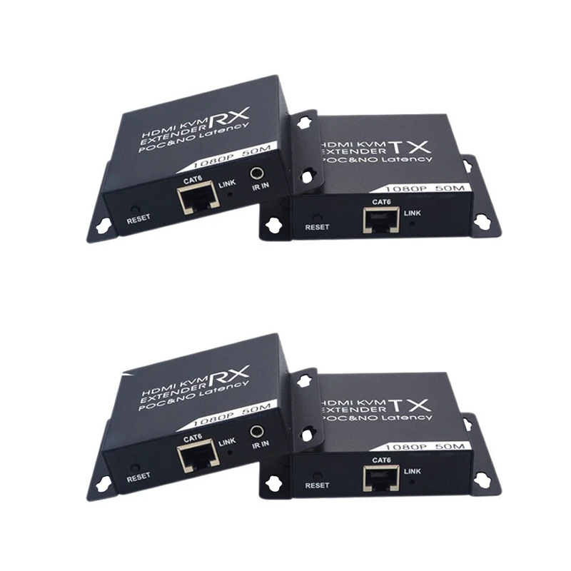 Удлинитель KVM HDMI 50 м HD 1080P CAT6 CAT6A CAT7 TX и RX ИК пульт дистанционного управления USB Мышь