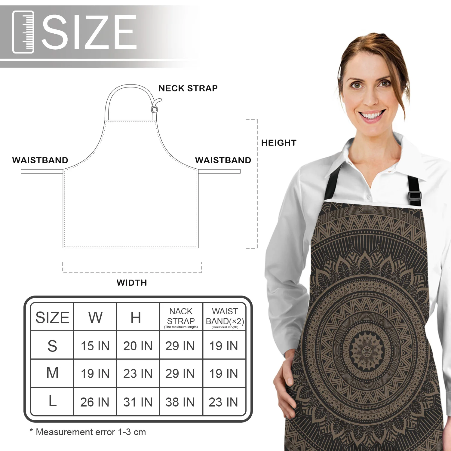 Хиппи черная мандала богемный стиль кухонные женские фартуки Детская рабочая