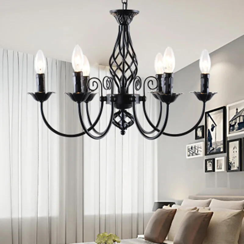 Черные люстры светильники современные для столовой гостиной гостиницы
