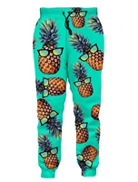 brand mens jogger pants 3d printing funny green glasses pineapple trousers streetwear unisex casual sweatpants mpk13