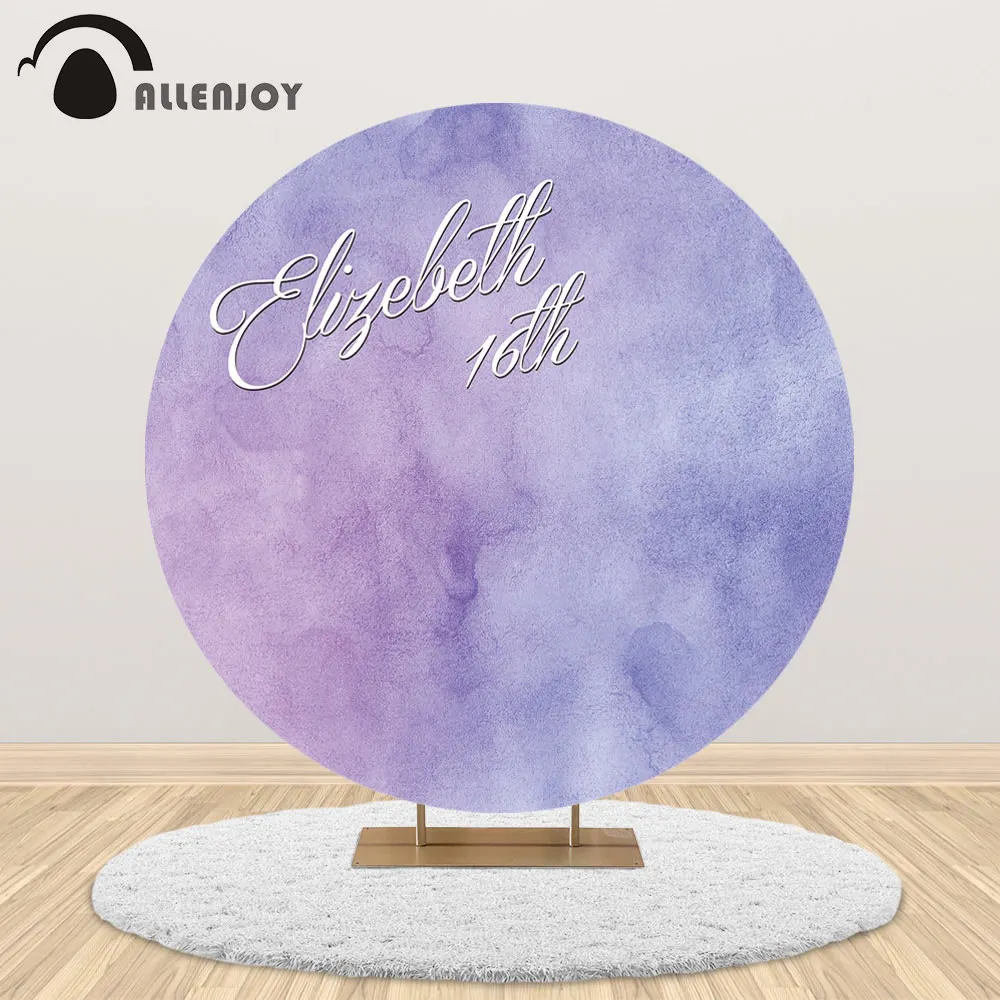 

Allenjoy фиолетовый круг баннер акварель Свадьба День святого Валентина фотозона фон Дети День рождения Крещение Вечеринка круглый фон
